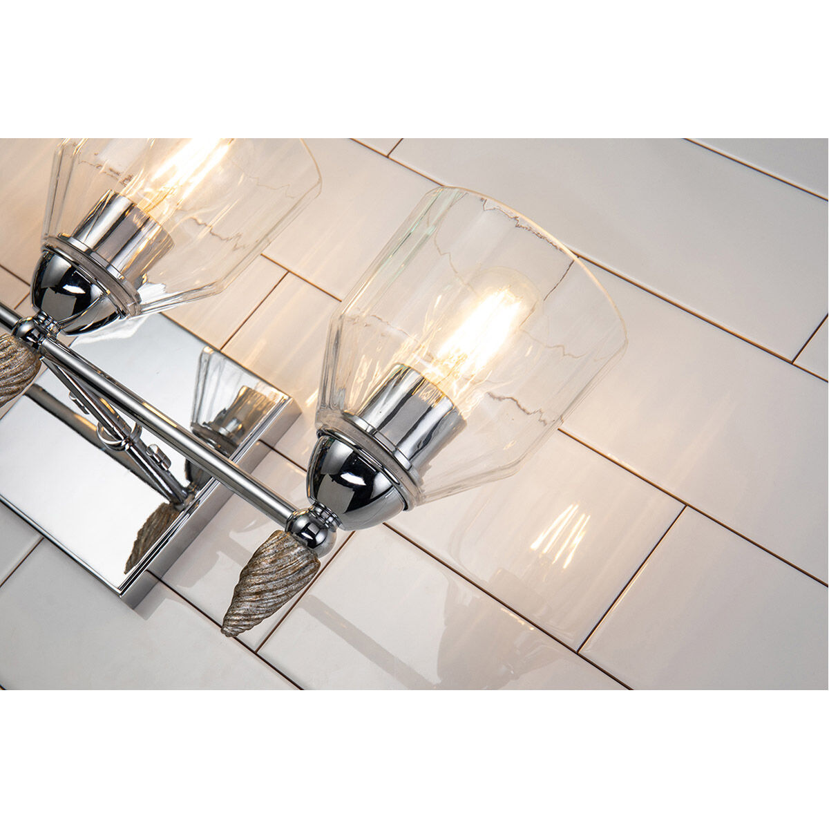 Fun Finial 3 Light 22 inch Polished Chrome Vanity Light Wall Light